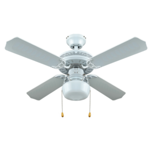 BASTILIPO, NERJA, Ventilador de Techo con Luz E27, 50 W, Blanco, 105x42cm